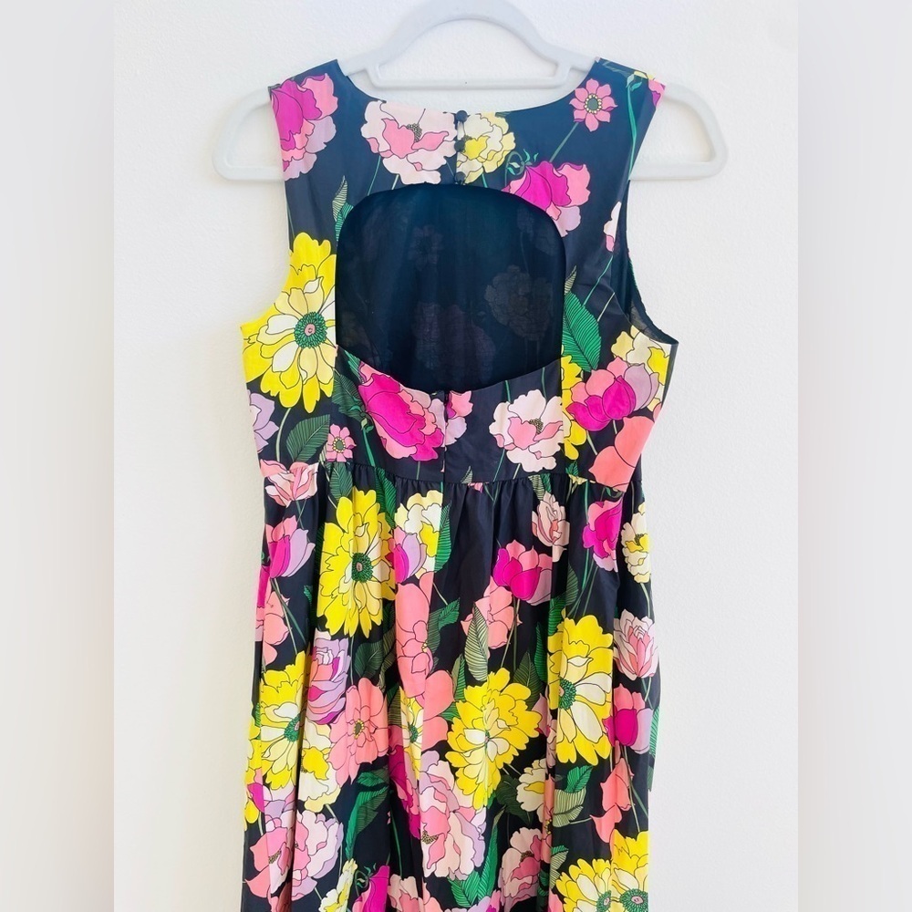 Johnny Was Black floral pink yellow Cassai Open back sleeveless maxi dress S NWT - Picture 9 of 14